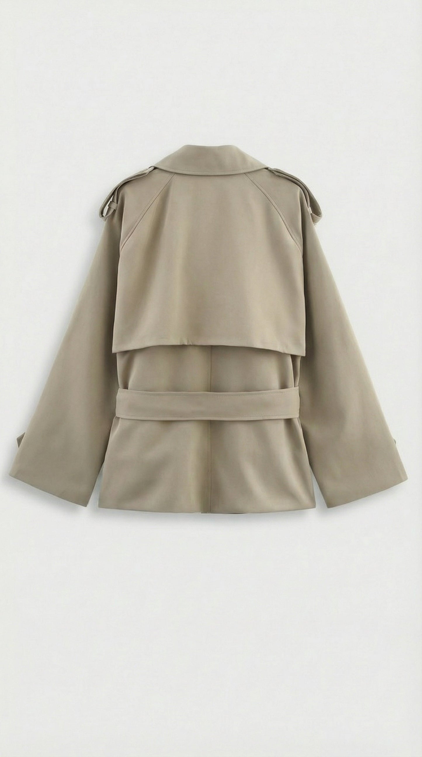 Harriet | Women's Short Belted Khaki Trench Coat