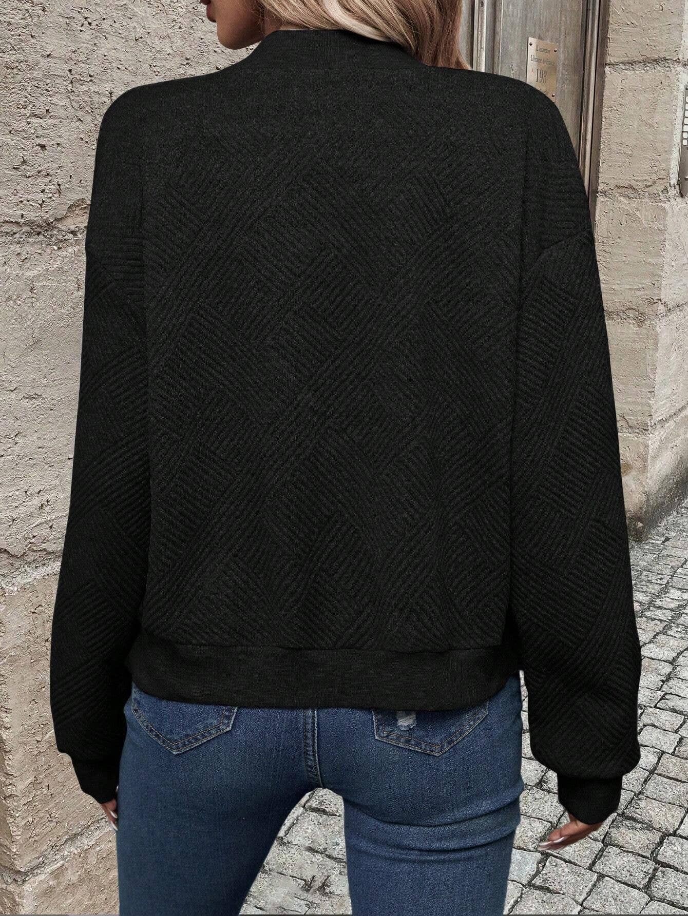 Estelle | Women's Textured Zip-Up Lightweight Bomber Jacket