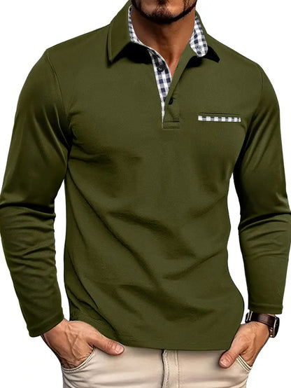 Riccardo | Men’s Long Sleeve Casual Polo Shirt
