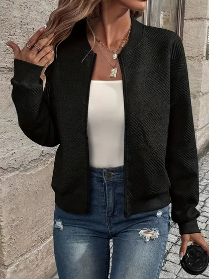 Jessica | Women's Knit Cardigan with Zip and Texture
