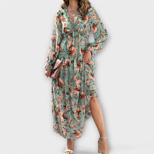 Leonia | Women's Maxi V-Neck Floral Dress