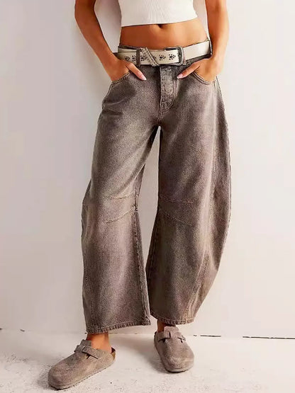 Gabriela | Women's Printed Jeans with Wide Leg