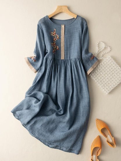 Victoria | Women's Besticktes Ethno Midi Dress