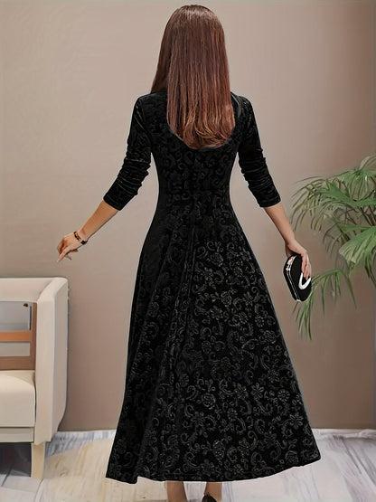 Karin | Women's floral Velvet-Dress for Formal Occasions