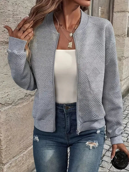 Jessica | Women's Knit Cardigan with Zip and Texture