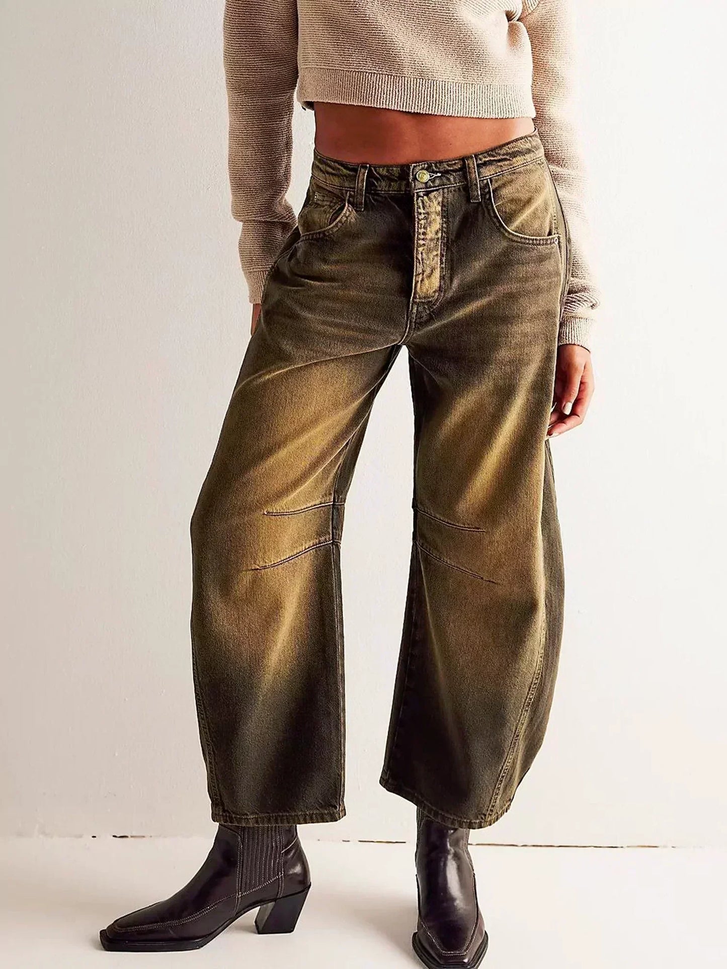 Gabriela | Women's Printed Jeans with Wide Leg