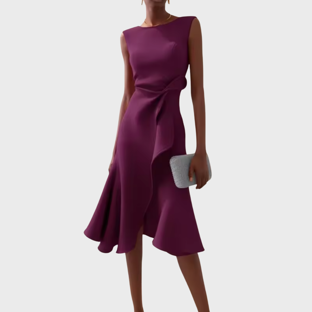 Beatrice | Women's Draped Asymmetrisches Midi Dress