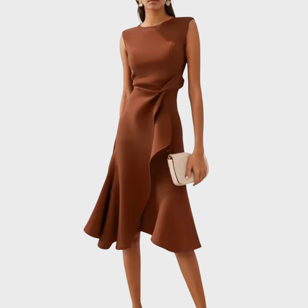 Beatrice | Women's Draped Asymmetrisches Midi Dress