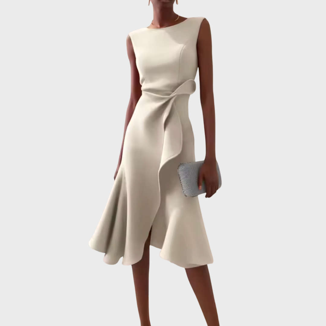 Beatrice | Women's Draped Asymmetrisches Midi Dress