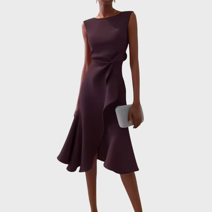 Beatrice | Women's Draped Asymmetrisches Midi Dress
