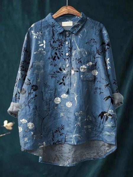 Paulette | Floral blouse with romantic drape and feminine everyday elegance
