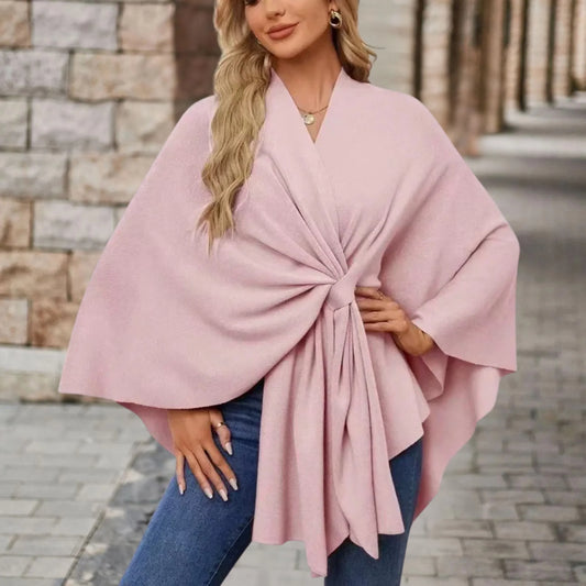 Asela | Elegant Draped Poncho Flattering Stylish