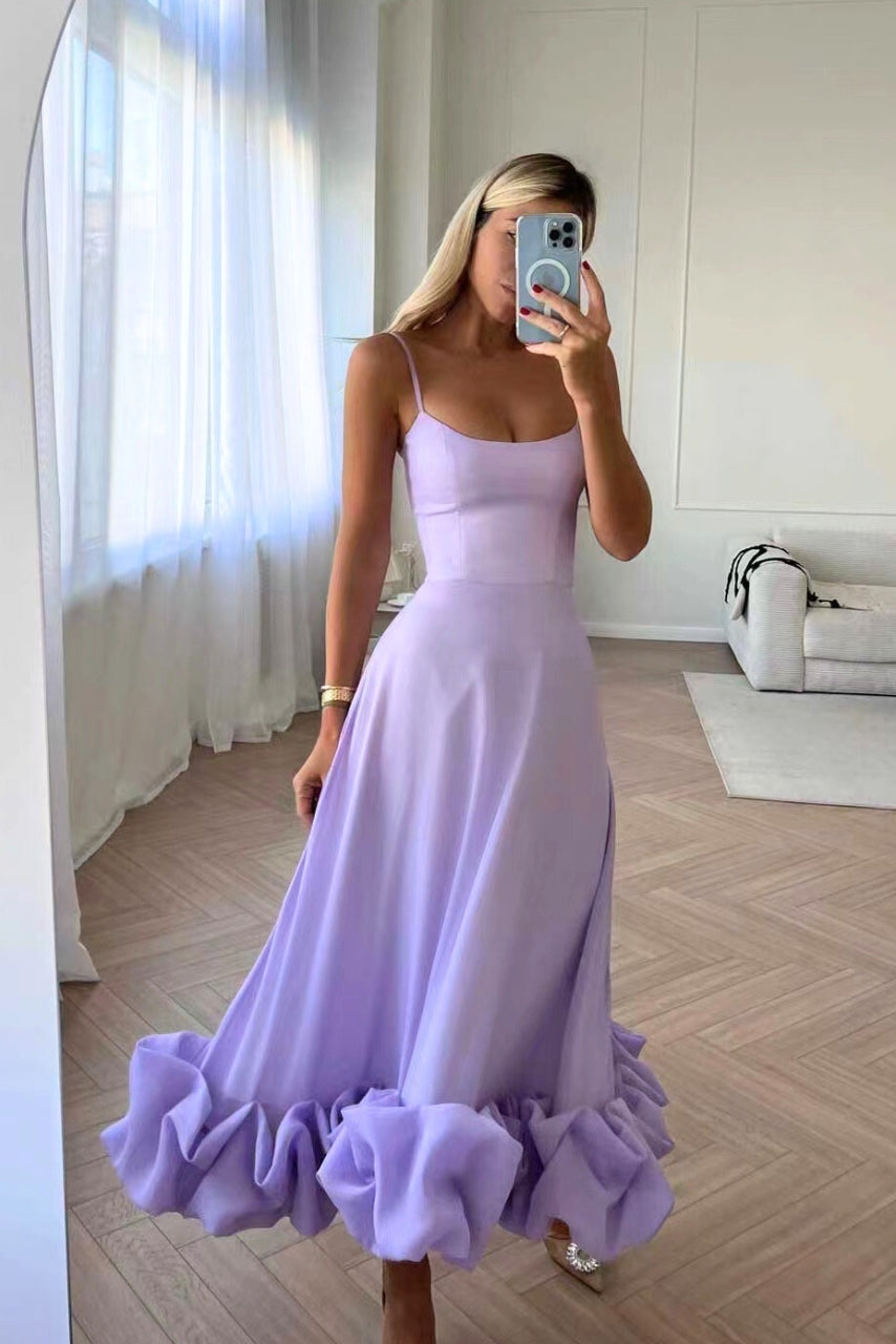 Jasmin | Women's elegant Dress for Wedding Guests with Ruffle Hem