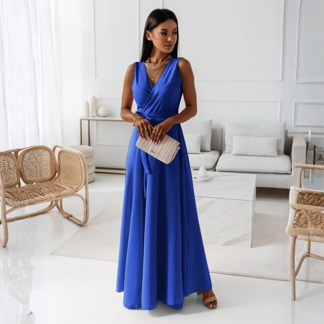 Viviane | Women's Wedding Guest Elegant Wrap Maxi Dress