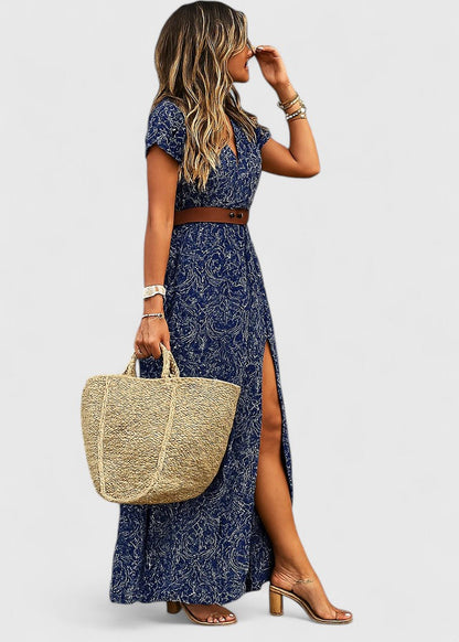 Anke | Women's Casual Boho-Maxi Dress with V-Neck