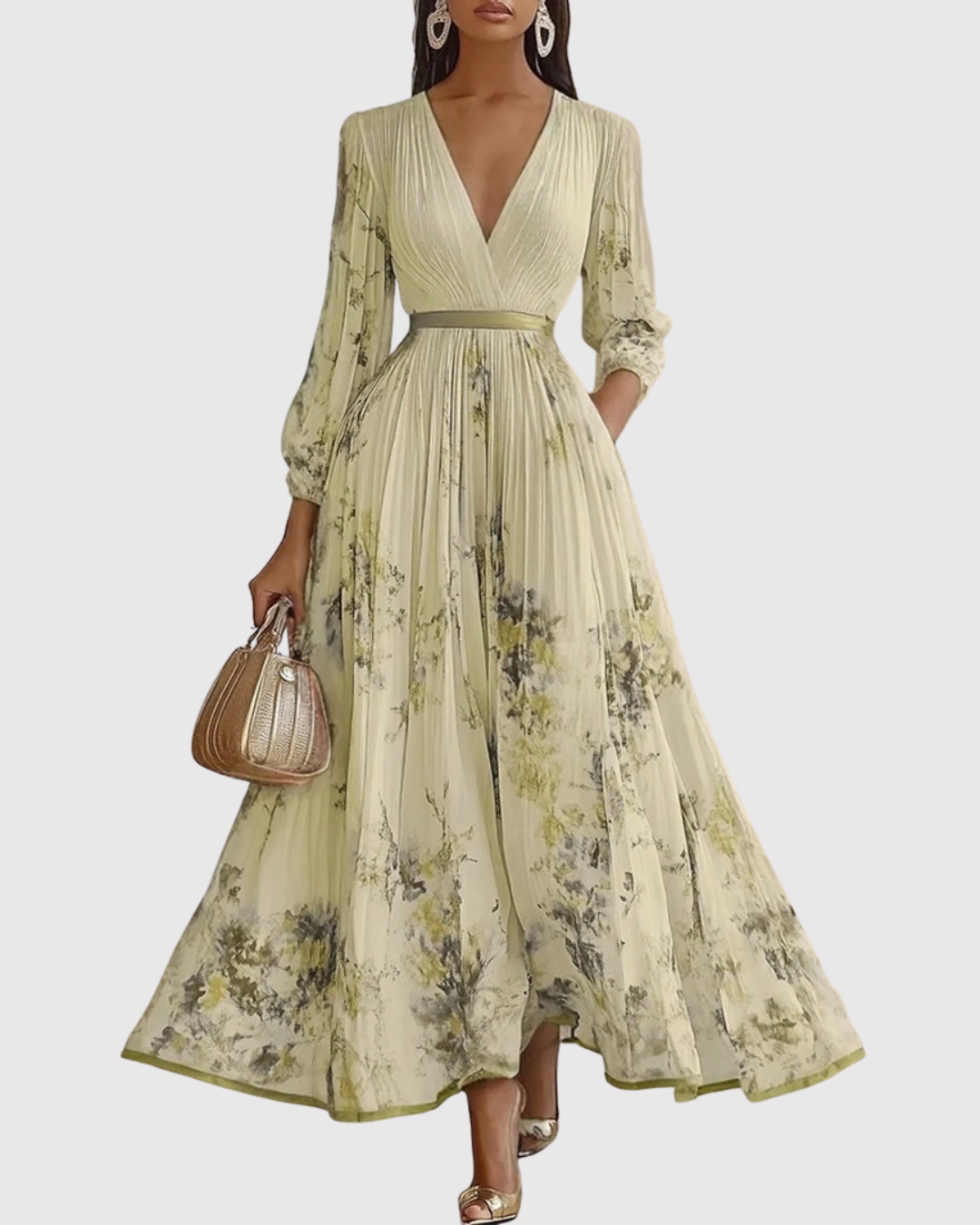Isabella | Women's Sleeveless Pleated Floral Midi Dress