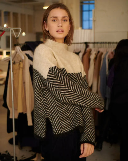 Michaela | Women's Relaxed Knit Sweater with High Collar