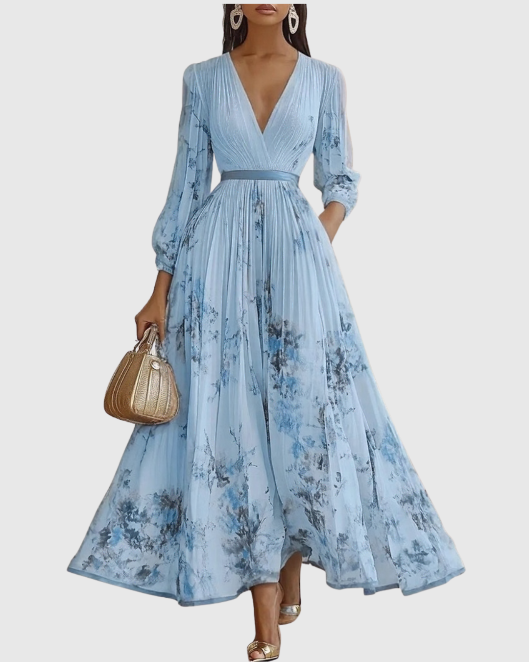Isabella | Women's Sleeveless Pleated Floral Midi Dress