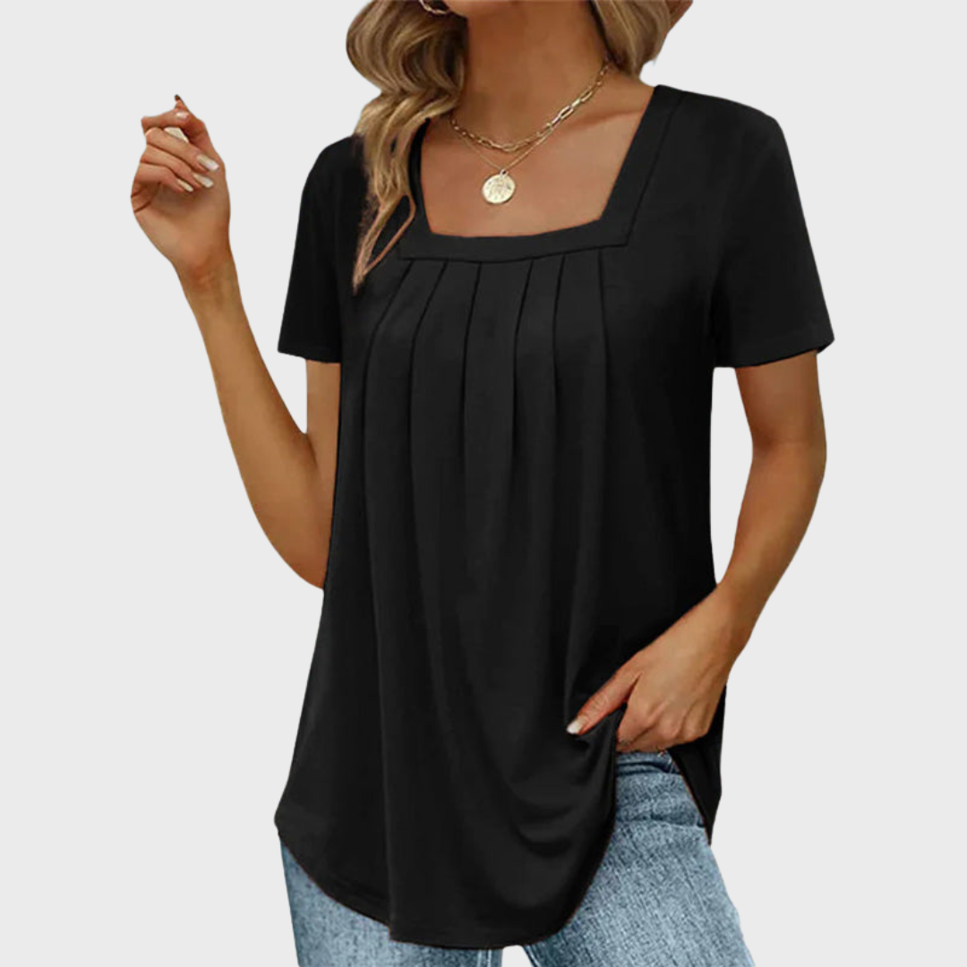 Marguerite | Airy summer blouse with modern square neckline and comfort