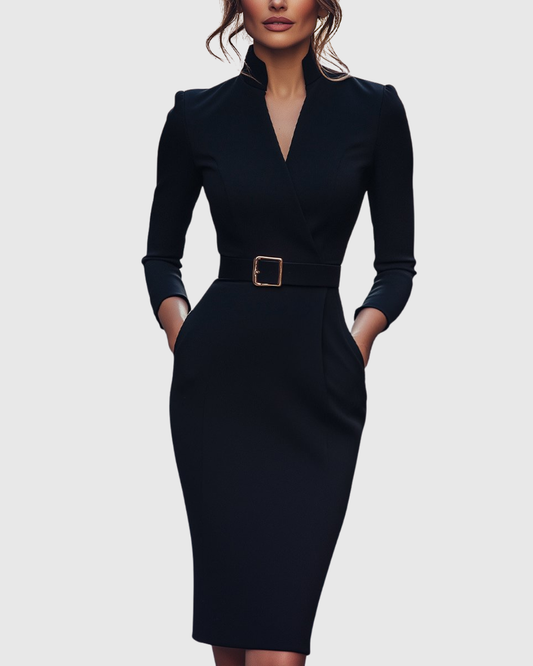 Azzurra | Women's Wrap Midi Elegant Dress