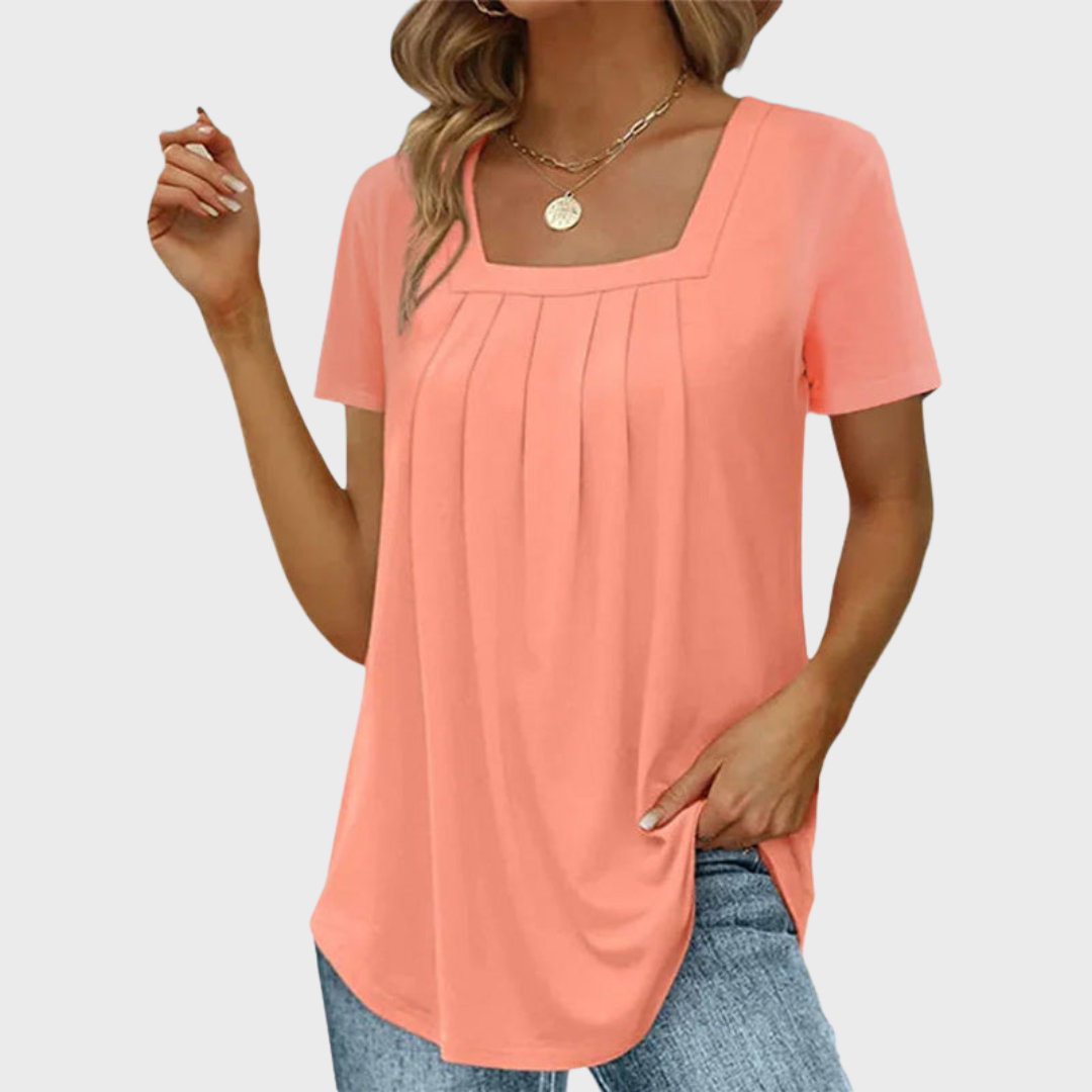 Marguerite | Airy summer blouse with modern square neckline and comfort