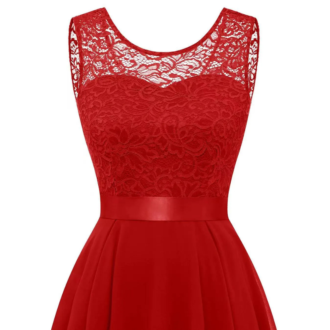 Helga | Women's Elegant High-Low Midi Dress For Wedding Guests