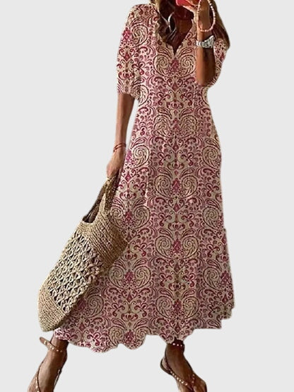 Adriana | Women's V-Neck Elegant Flattering Dress