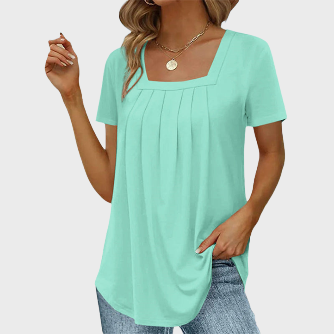 Marguerite | Airy summer blouse with modern square neckline and comfort