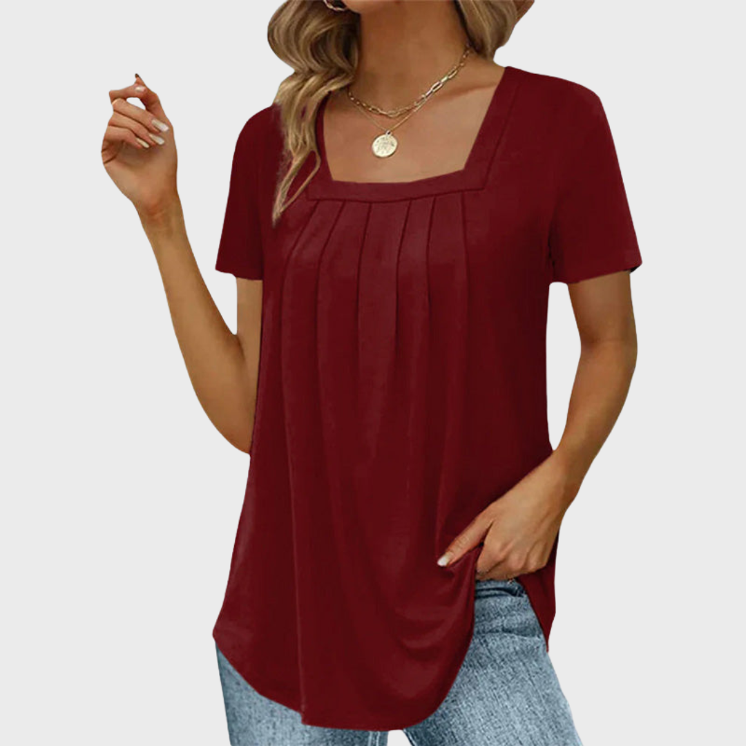Marguerite | Airy summer blouse with modern square neckline and comfort