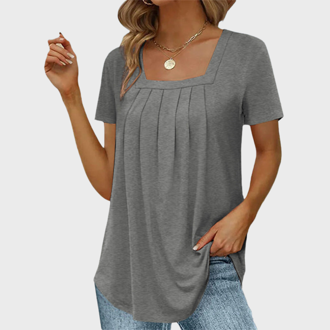 Marguerite | Airy summer blouse with modern square neckline and comfort