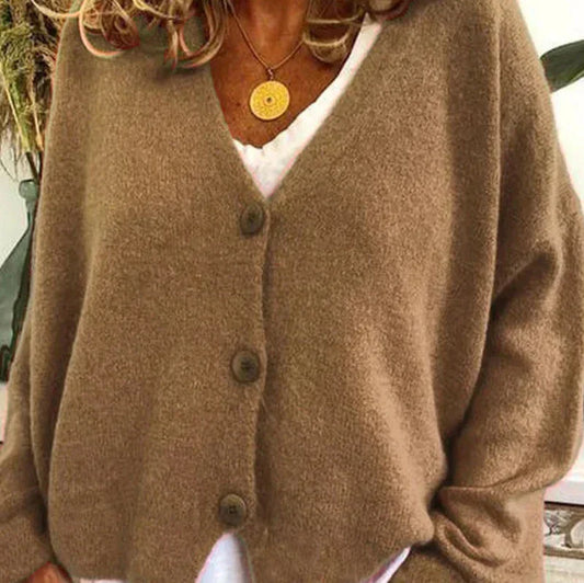 Birgit | Women's Casual Knit Cardigan with V-Neck and Buttons