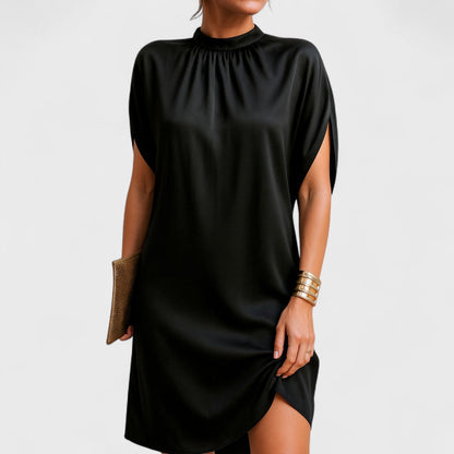 Natascha | Women's Relaxed Mini Dress with High Collar