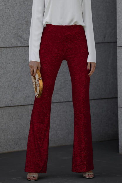 Karin | Women's Shiny Sequin-Bell-Bottom-Pants