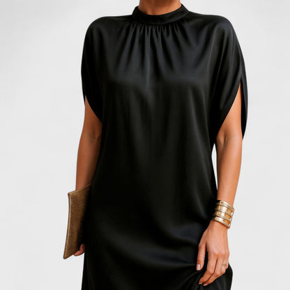 Natascha | Women's Relaxed Mini Dress with High Collar