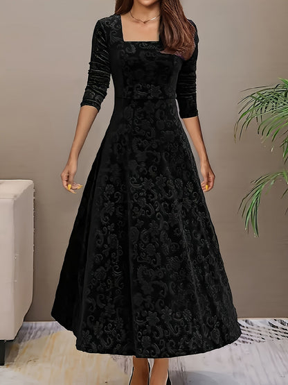 Karin | Women's floral Velvet-Dress for Formal Occasions
