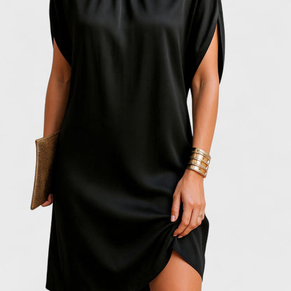 Natascha | Women's Relaxed Mini Dress with High Collar