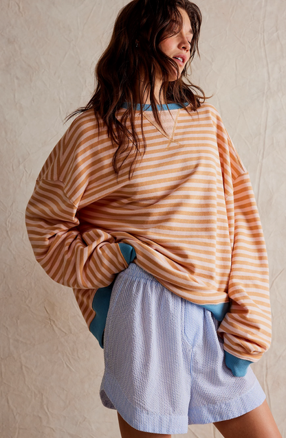 Anja | Women's Striped Round Neck Sweater for Spring