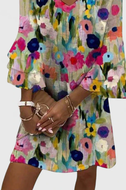 Elena | Mini V-Neck Floral Women's Dress