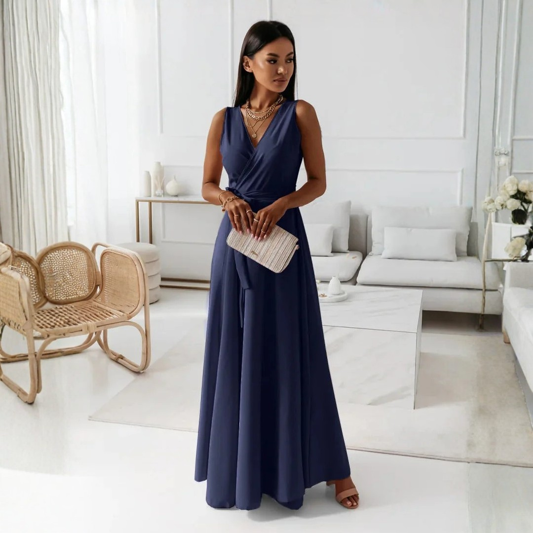 Viviane | Women's Wedding Guest Elegant Wrap Maxi Dress