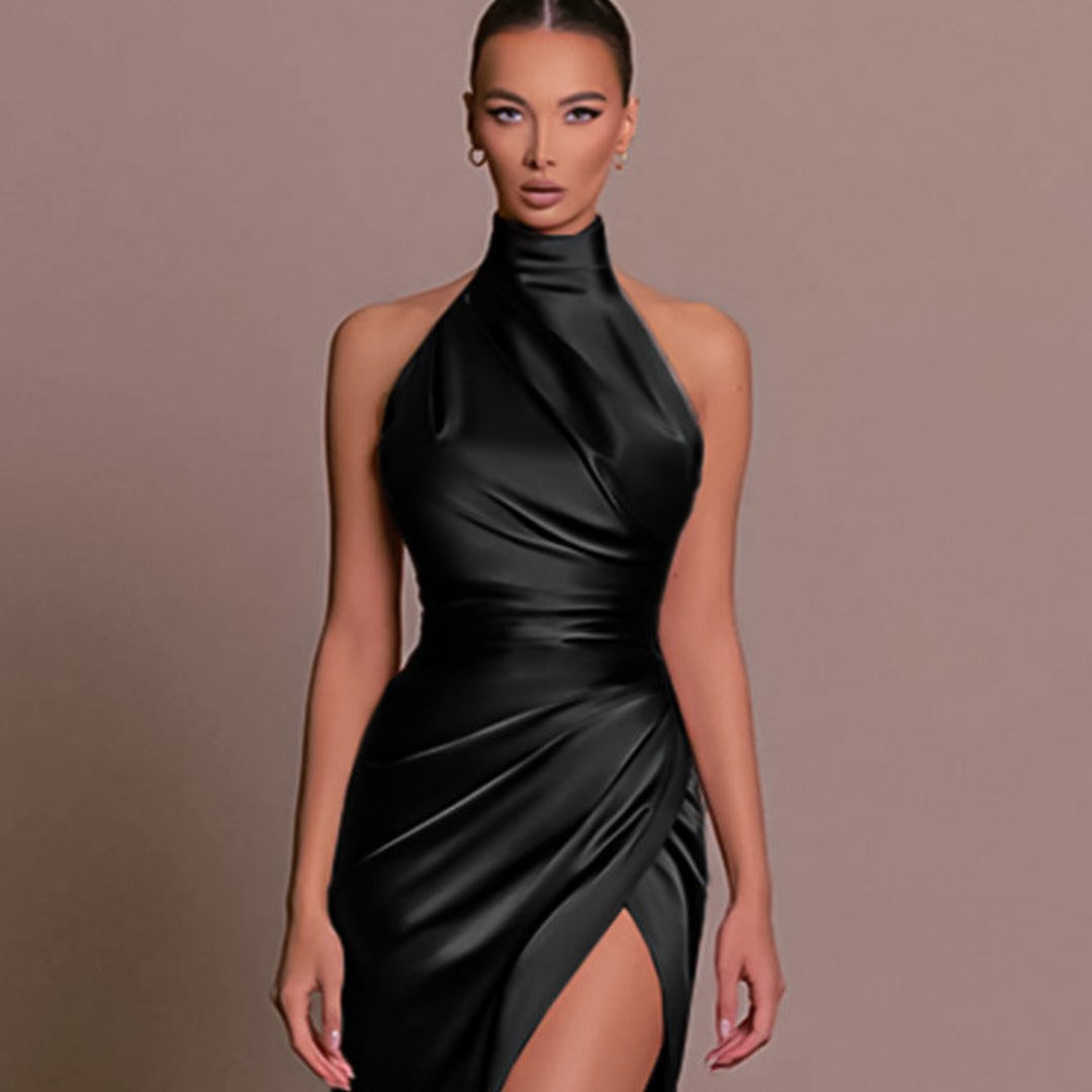 Edith | Women's High Neckline Dress for Wedding Guests