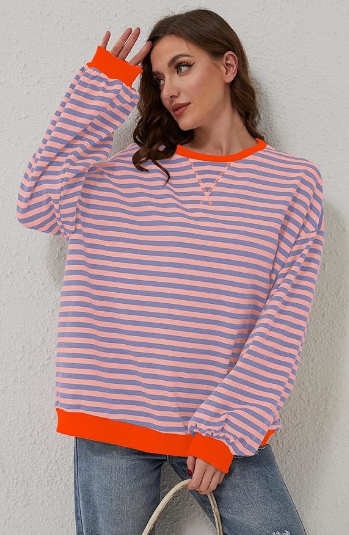 Anja | Women's Striped Round Neck Sweater for Spring