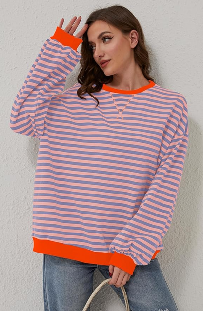 Anja | Women's Striped Round Neck Sweater for Spring