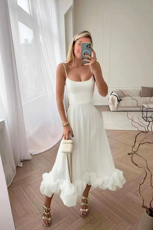 Jasmin | Women's elegant Dress for Wedding Guests with Ruffle Hem