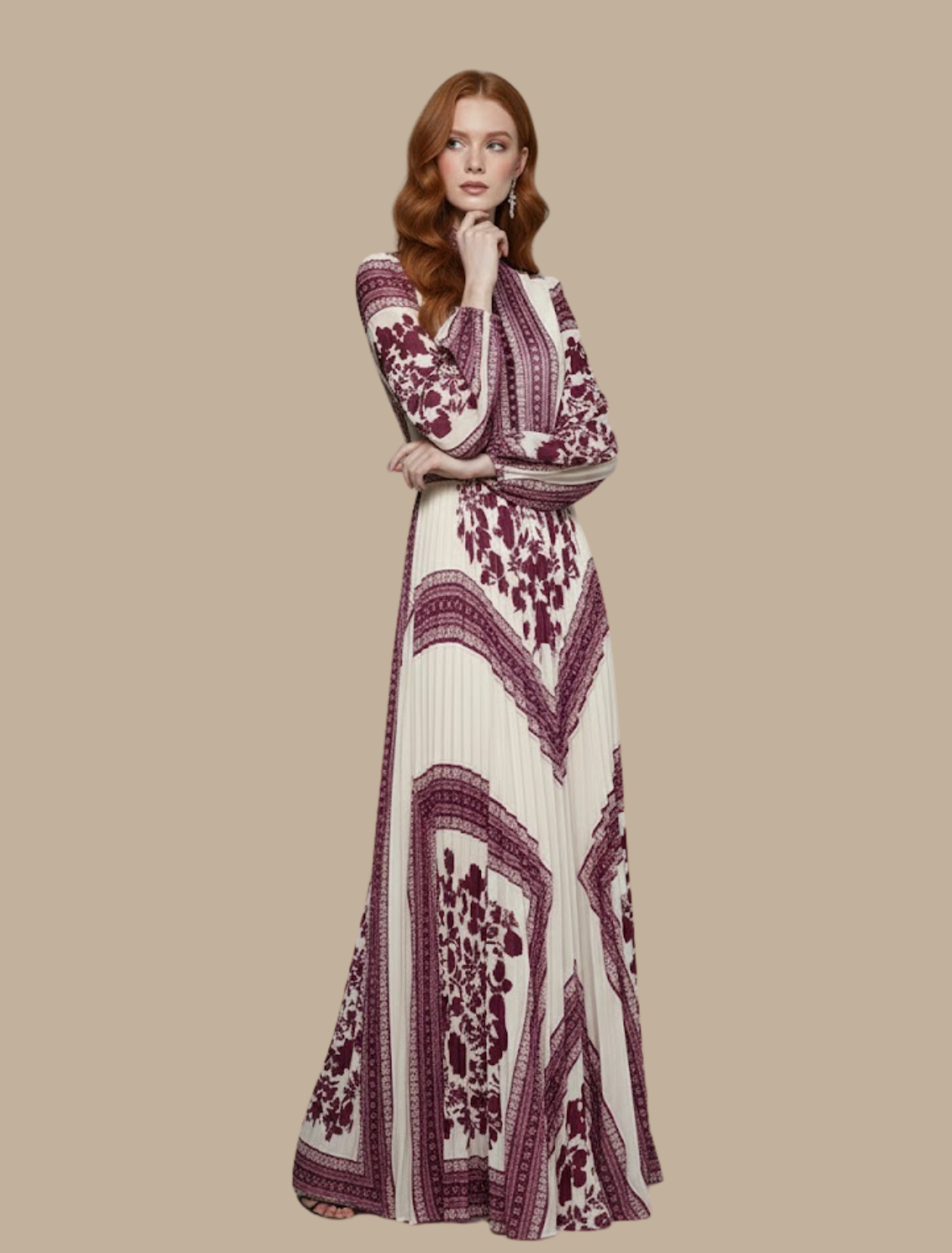 Anja | Women's Pleated Maxi-Evening Dress