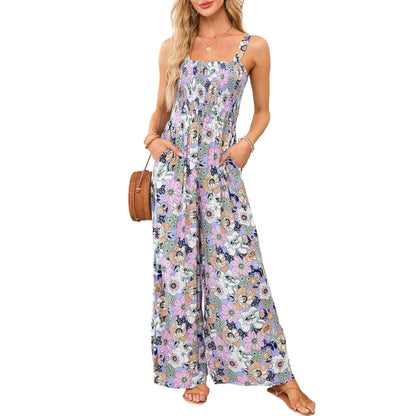 Ursula | Elegant Women's-Spring-Jumpsuit with Floral Print and wide Leg