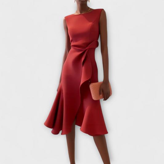 Beatrice | Women's Draped Asymmetrisches Midi Dress