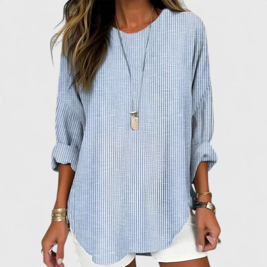 Natasha | Women's Striped Locker Geschnittene Blouse Shorts