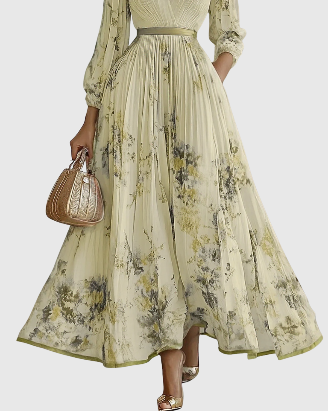 Isabella | Women's Sleeveless Pleated Floral Midi Dress