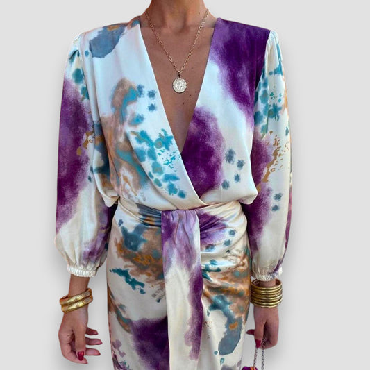 Claudia | Women's High-Waist Wrap Floral Blouse