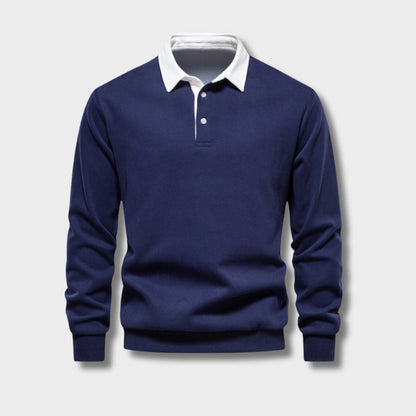 Marcello | Men’s Long Sleeve Polo with Heritage Collar